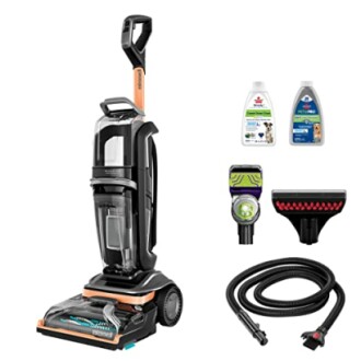 Bissell vacuum cleaner with cleaning solutions and attachments