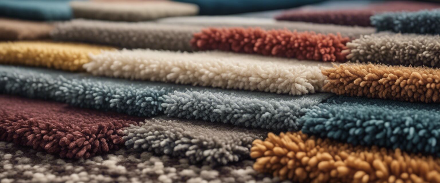 Carpet samples for selection.